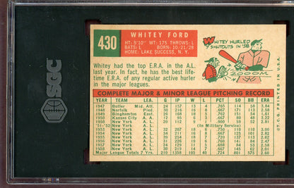 1959 Topps Baseball #430 Whitey Ford Yankees SGC 7 NM 560596