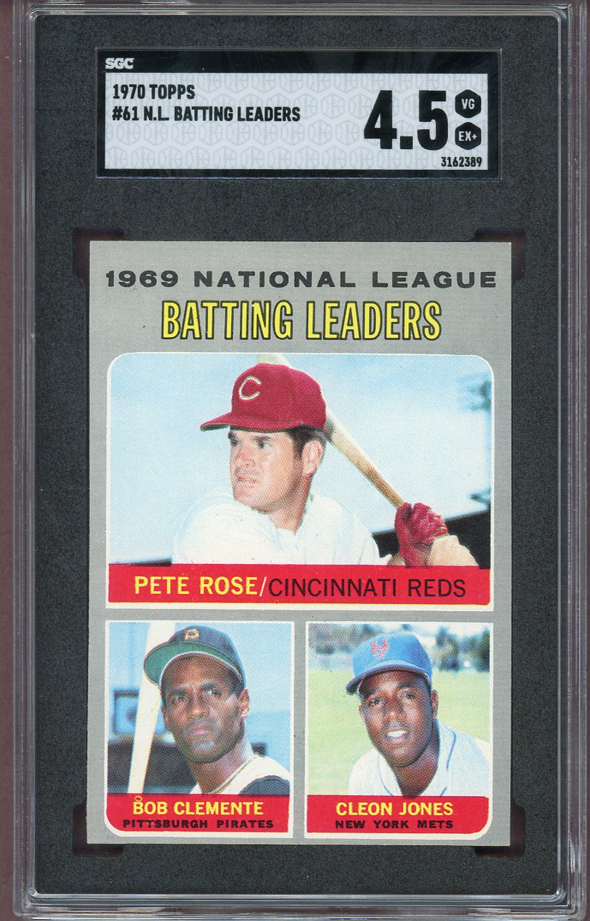 1970 Topps Baseball #061 N.L. Batting Leaders Roberto Clemente SGC 4.5 VG-EX+ 560597