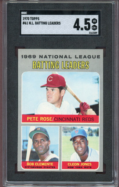 1970 Topps Baseball #061 N.L. Batting Leaders Roberto Clemente SGC 4.5 VG-EX+ 560597
