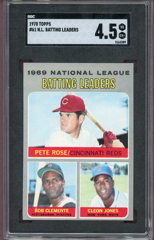 1970 Topps Baseball #061 N.L. Batting Leaders Roberto Clemente SGC 4.5 VG-EX+ 560597