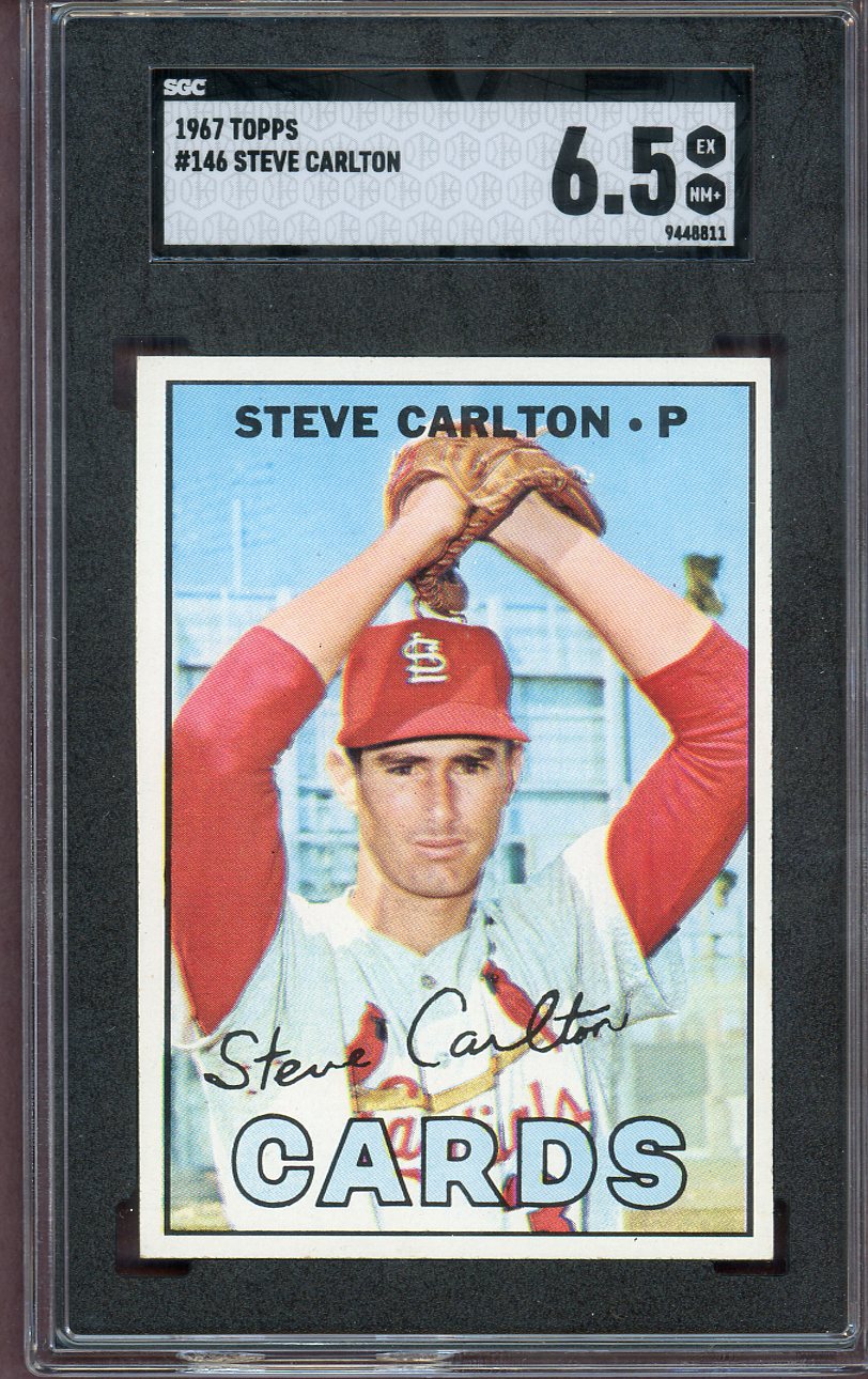 1967 Topps Baseball #146 Steve Carlton Cardinals SGC 6.5 EX-MT+ 560598