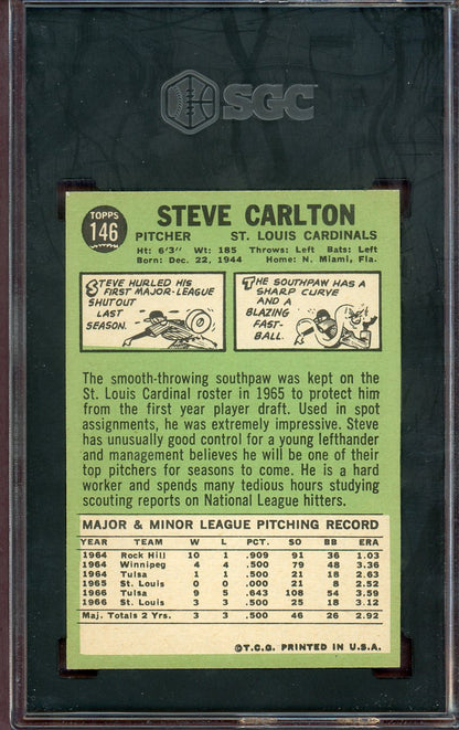 1967 Topps Baseball #146 Steve Carlton Cardinals SGC 6.5 EX-MT+ 560598