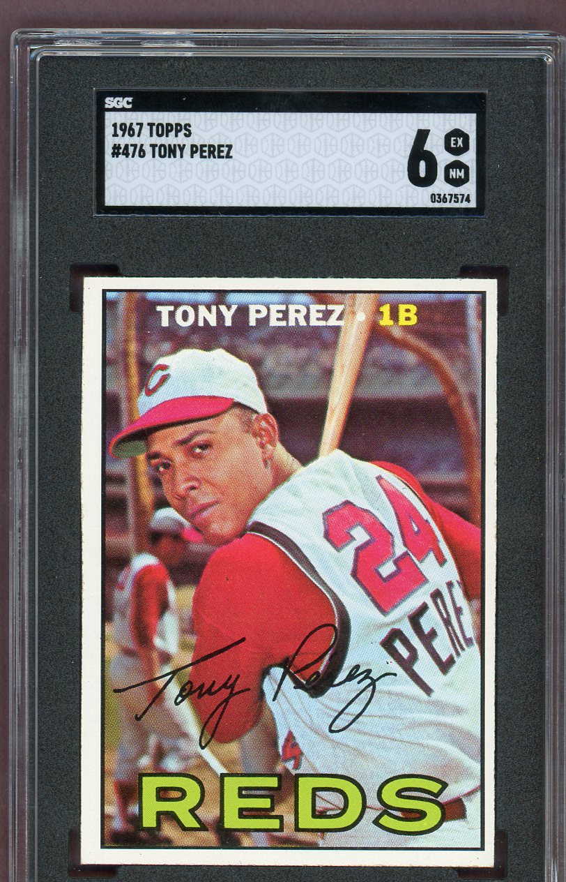 1967 Topps Baseball #476 Tony Perez Reds SGC 6 EX-MT 560600