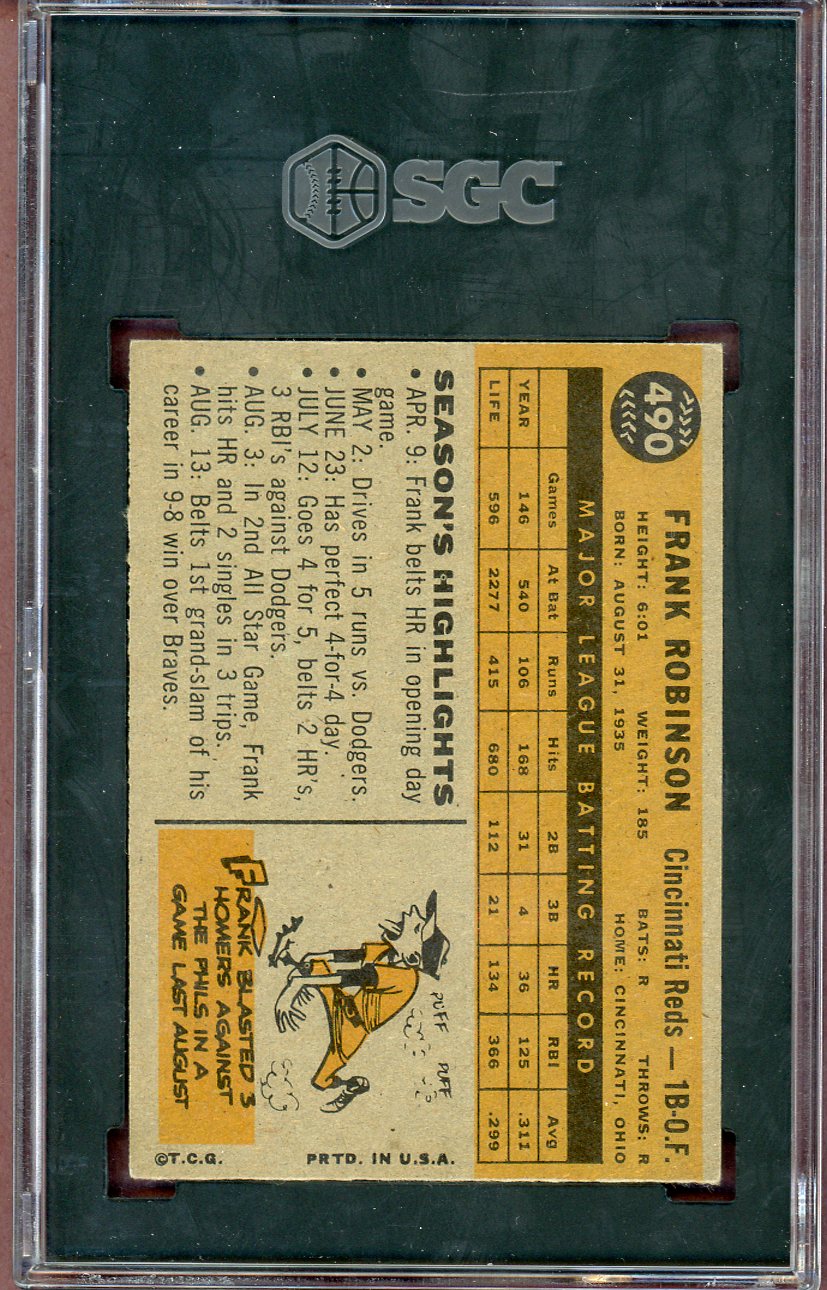 1960 Topps Baseball #490 Frank Robinson Reds SGC 5.5 EX+ 560601