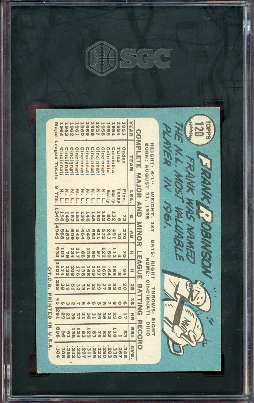 1965 Topps Baseball #120 Frank Robinson Reds SGC 5 EX 560602