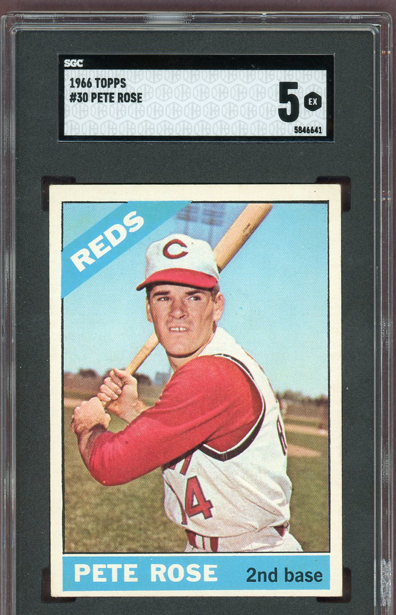 1966 Topps Baseball #030 Pete Rose Reds SGC 5 EX 560603