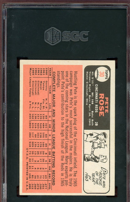 1966 Topps Baseball #030 Pete Rose Reds SGC 5 EX 560603