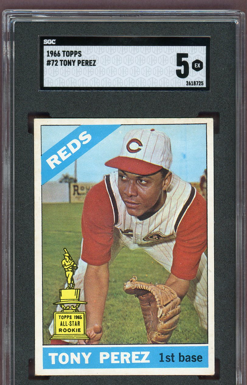 1966 Topps Baseball #072 Tony Perez Reds SGC 5 EX 560604