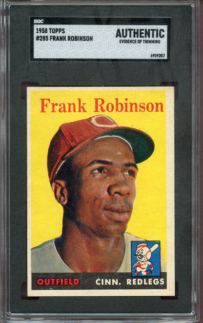 1958 Topps Baseball #285 Frank Robinson Reds SGC Auth 560606