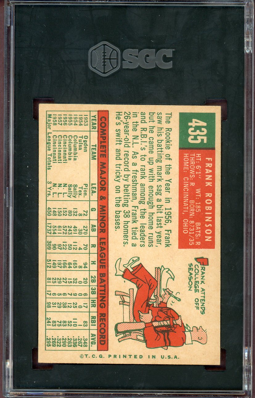 1959 Topps Baseball #435 Frank Robinson Reds SGC 6.5 EX-MT+ 560609