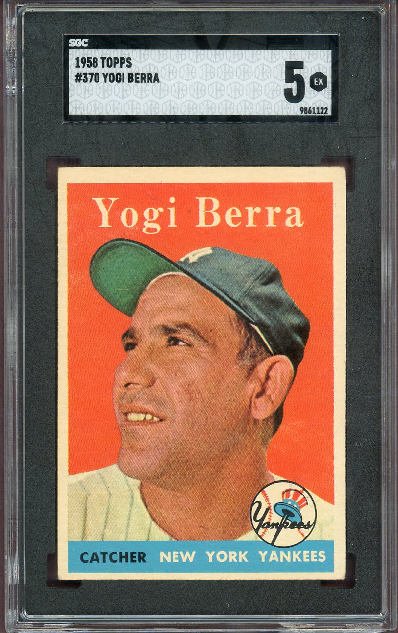 1958 Topps Baseball #370 Yogi Berra Yankees SGC 5 EX 560610