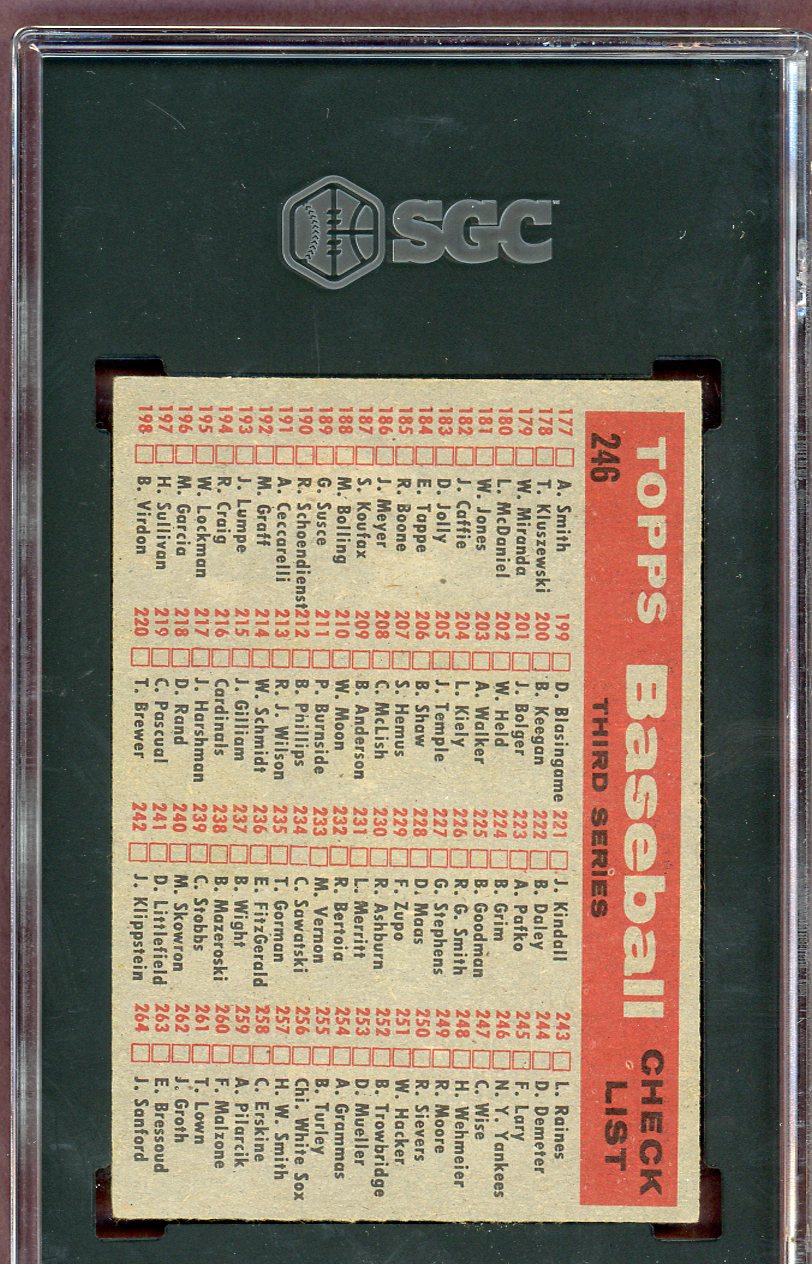 1958 Topps Baseball #246 New York Yankees Team SGC 6 EX-MT 560612