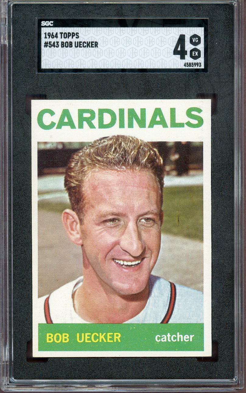 1964 Topps Baseball #543 Bob Uecker Cardinals SGC 4 VG-EX 560614