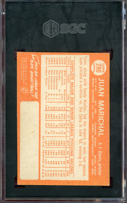 1964 Topps Baseball #280 Juan Marichal Giants SGC 3.5 VG+ 560618