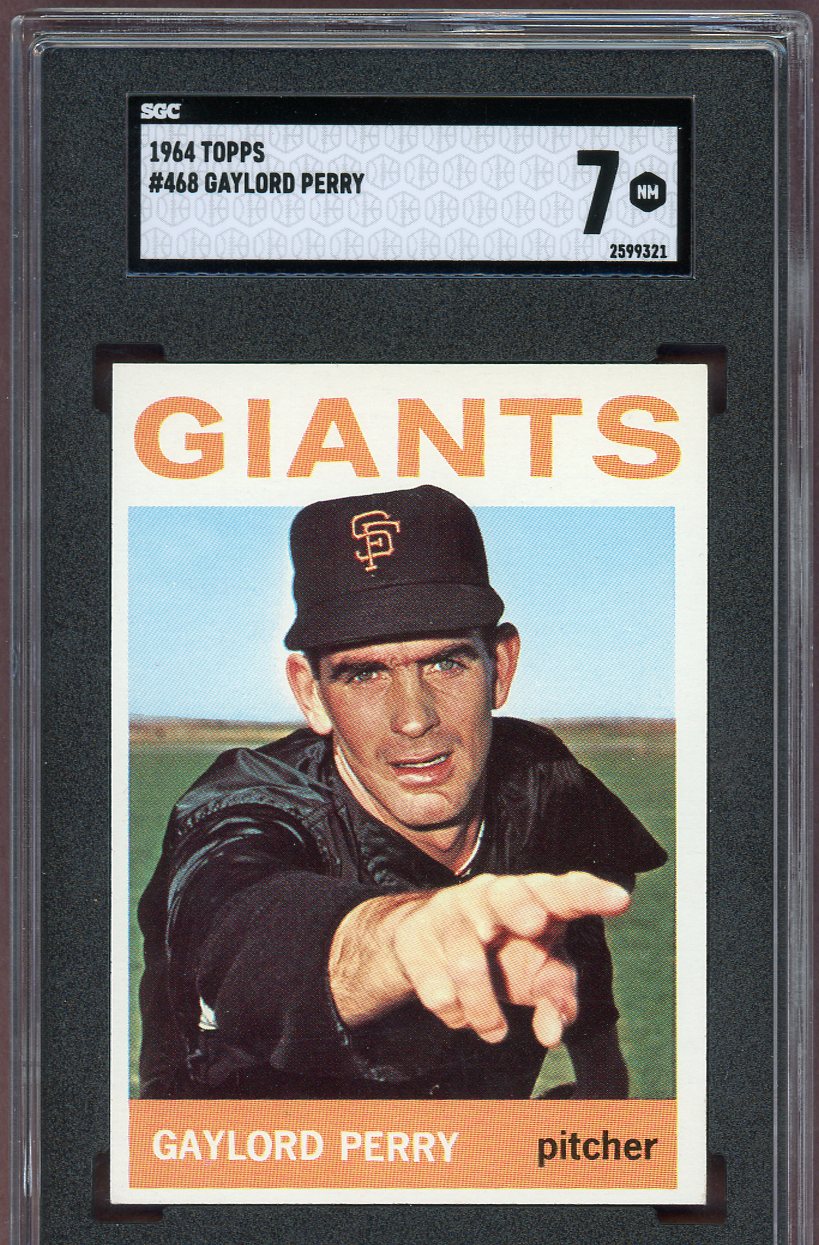 1964 Topps Baseball #468 Gaylord Perry Giants SGC 7 NM 560619
