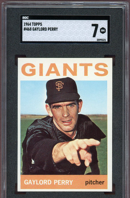 1964 Topps Baseball #468 Gaylord Perry Giants SGC 7 NM 560619