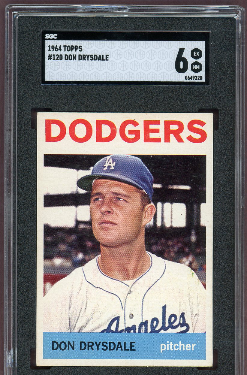 1964 Topps Baseball #120 Don Drysdale Dodgers SGC 6 EX-MT 560620