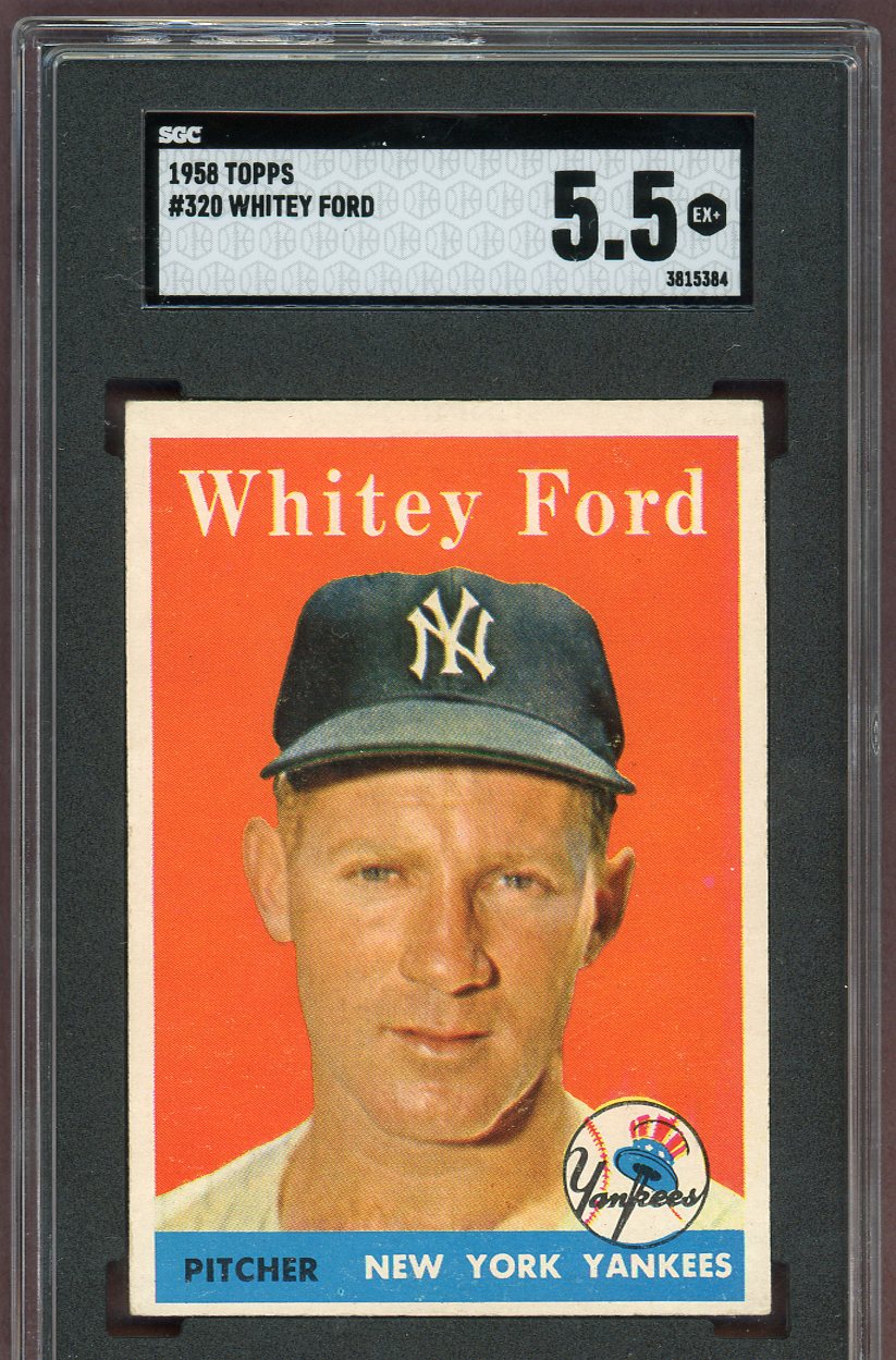 1958 Topps Baseball #320 Whitey Ford Yankees SGC 5.5 EX+ 560624