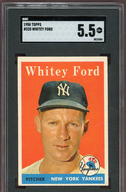 1958 Topps Baseball #320 Whitey Ford Yankees SGC 5.5 EX+ 560624