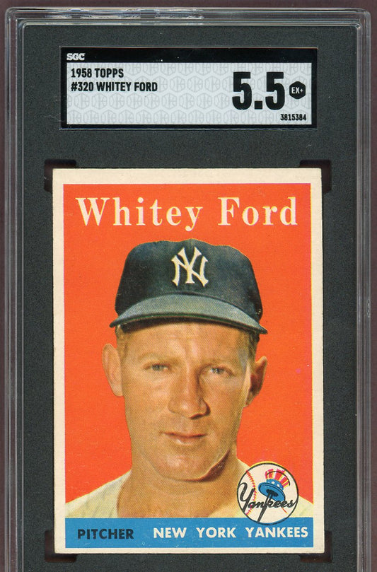 1958 Topps Baseball #320 Whitey Ford Yankees SGC 5.5 EX+ 560624