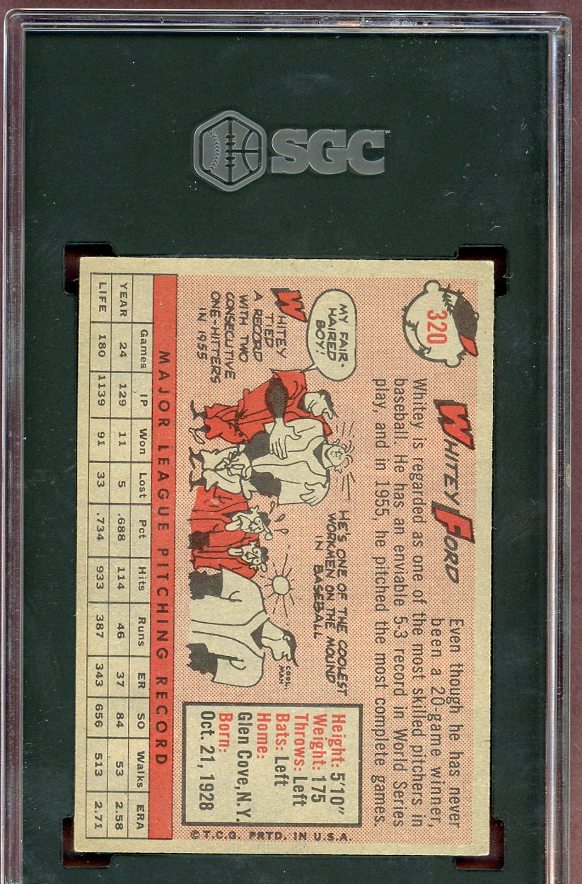 1958 Topps Baseball #320 Whitey Ford Yankees SGC 5.5 EX+ 560624