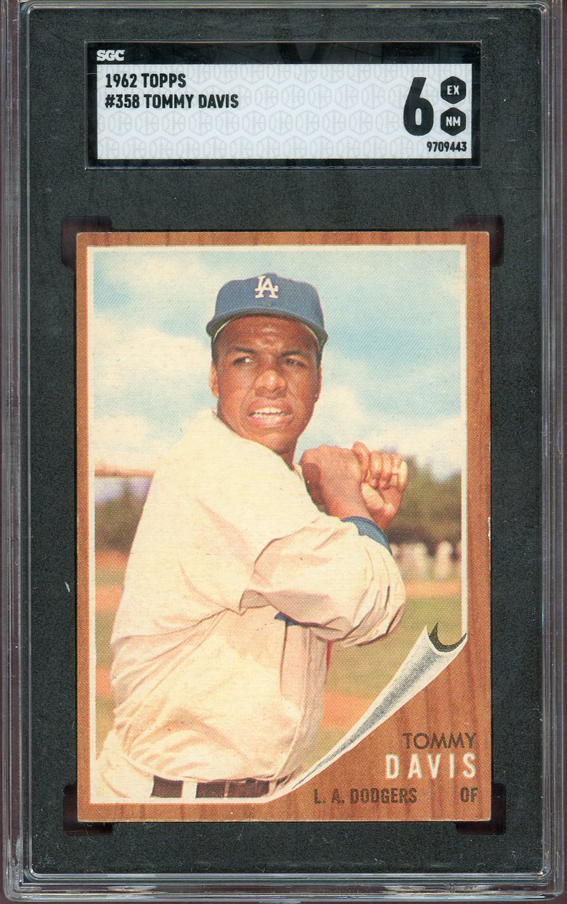1962 Topps Baseball #358 Tommy Davis Dodgers SGC 6 EX-MT 560626