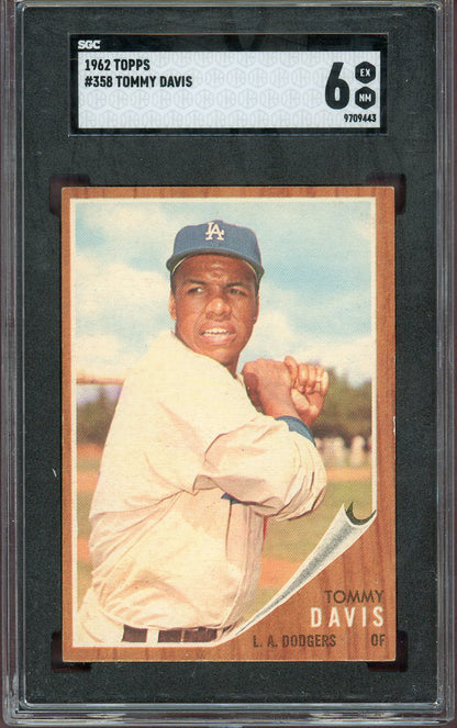 1962 Topps Baseball #358 Tommy Davis Dodgers SGC 6 EX-MT 560626