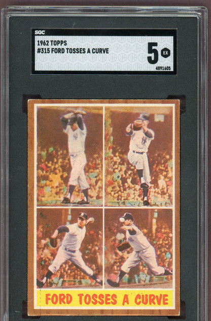 1962 Topps Baseball #315 Whitey Ford IA Yankees SGC 5 EX 560627