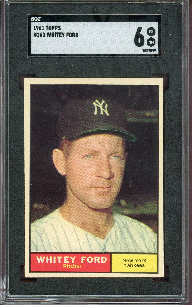 1961 Topps Baseball #160 Whitey Ford Yankees SGC 6 EX-MT 560630