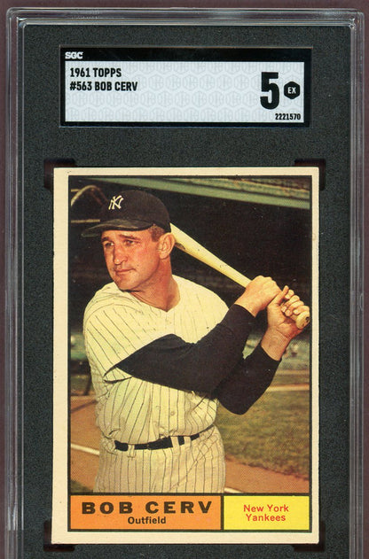 1961 Topps Baseball #563 Bob Cerv Yankees SGC 5 EX 560632