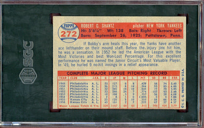 1957 Topps Baseball #272 Bobby Shantz Yankees SGC 5 EX 560633