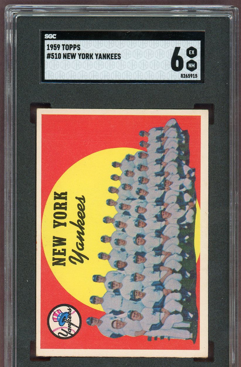 1959 Topps Baseball #510 New York Yankees Team SGC 6 EX-MT 560636