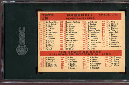 1959 Topps Baseball #510 New York Yankees Team SGC 6 EX-MT 560636