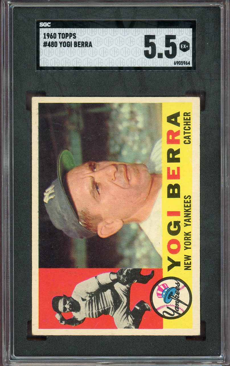 1960 Topps Baseball #480 Yogi Berra Yankees SGC 5.5 EX+ 560638