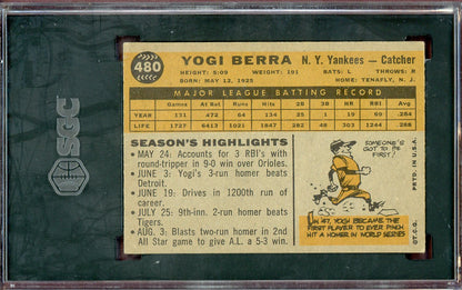 1960 Topps Baseball #480 Yogi Berra Yankees SGC 5.5 EX+ 560638