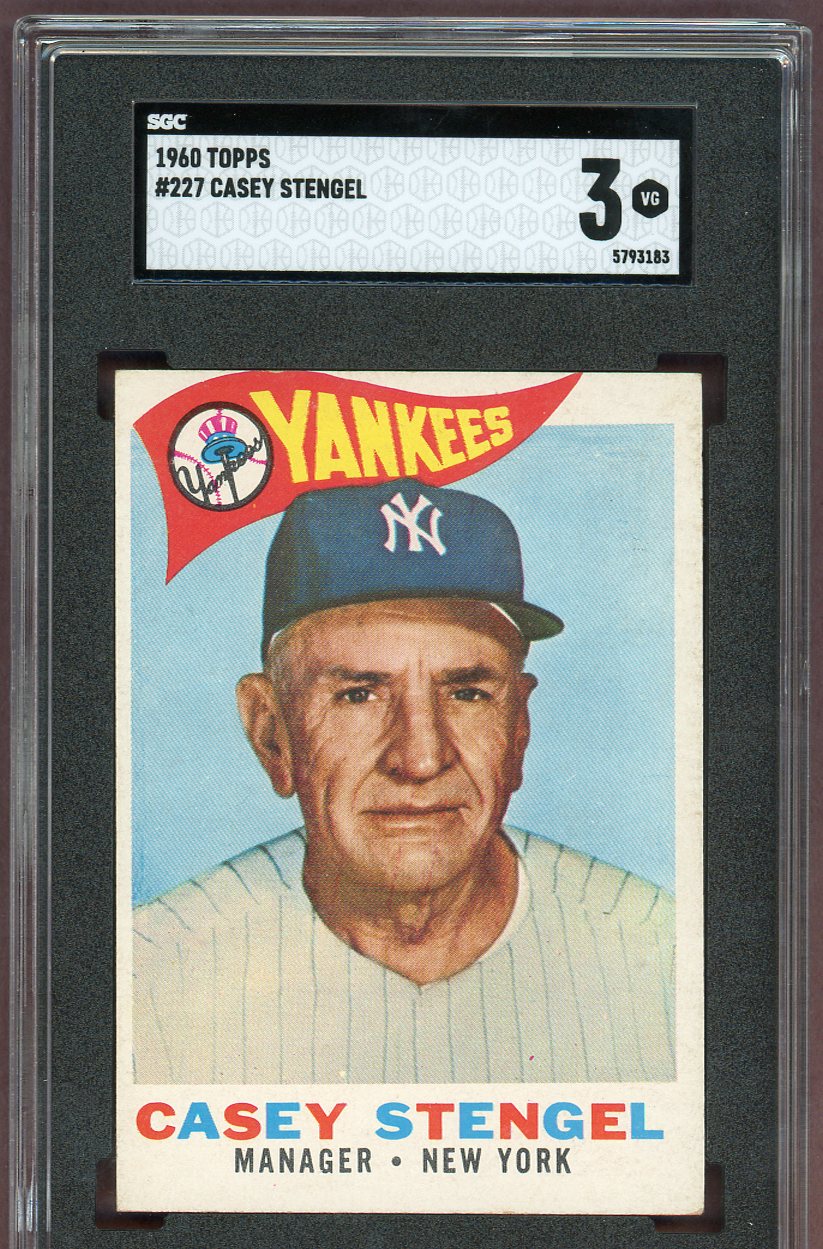 1960 Topps Baseball #227 Casey Stengel Yankees SGC 3 VG 560640