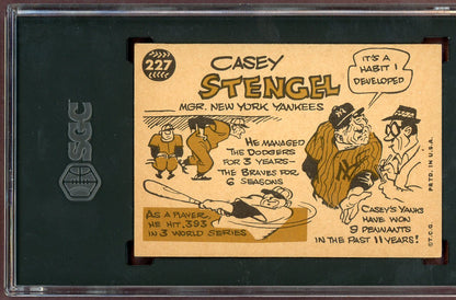 1960 Topps Baseball #227 Casey Stengel Yankees SGC 3 VG 560640