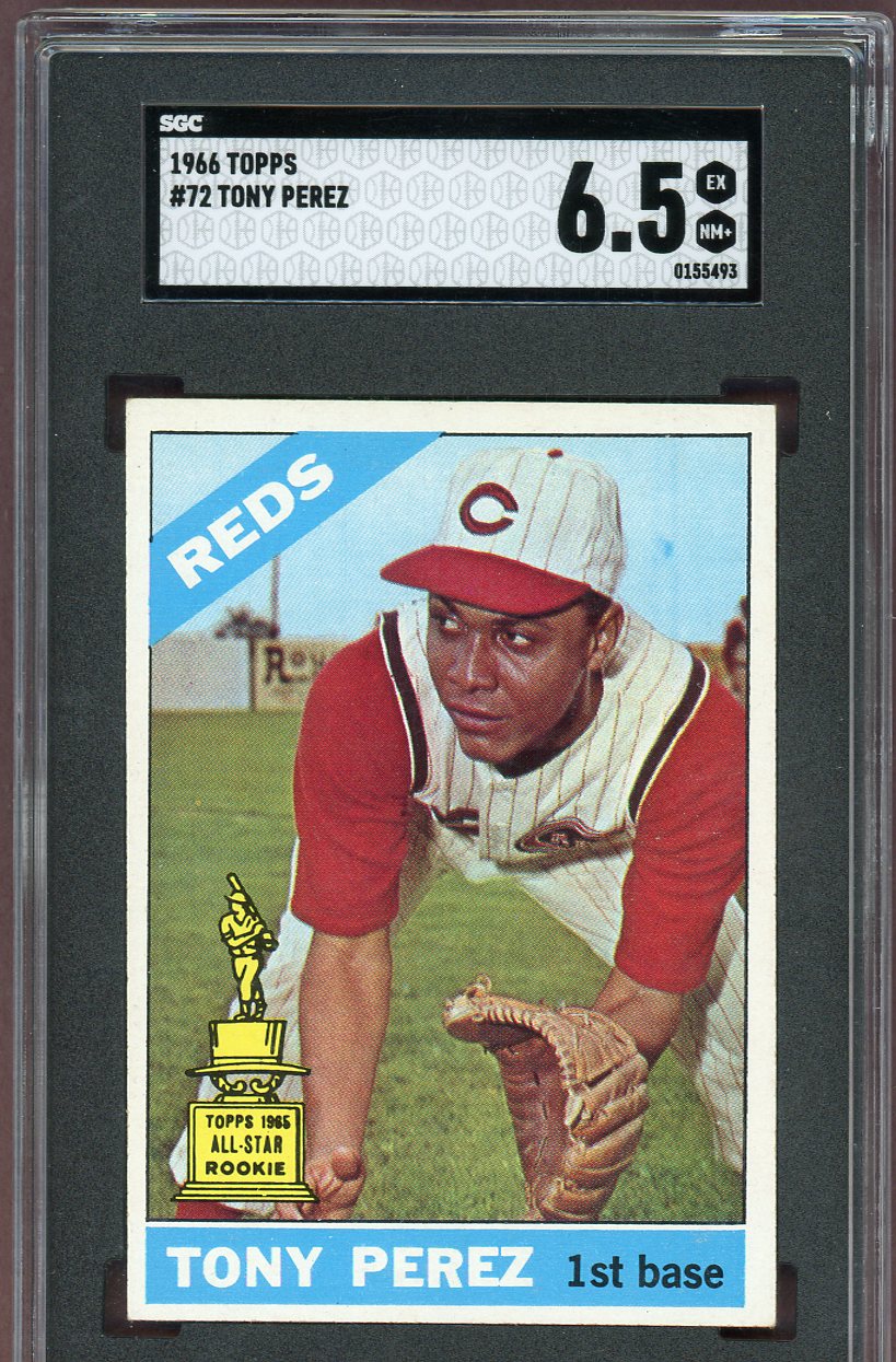 1966 Topps Baseball # 72 Tony Perez Reds SGC 6.5 EX-MT+ 560643