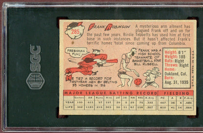 1958 Topps Baseball #285 Frank Robinson Reds SGC 6 EX-MT 560644