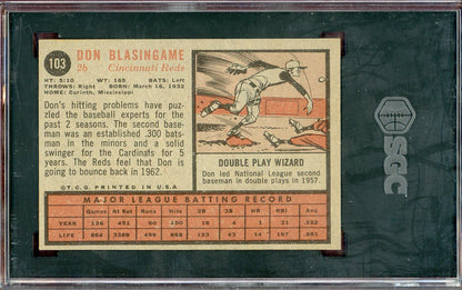 1962 Topps Baseball #103 Don Blasingame Res SGC 7 NM 560646