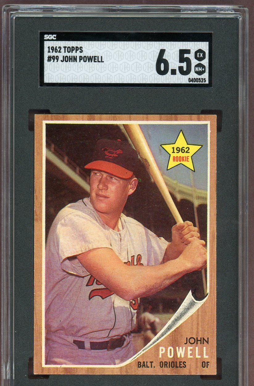 1962 Topps Baseball # 99 Boog Powell Orioles SGC 6.5 EX-MT+ 560648