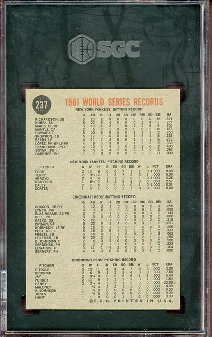 1962 Topps Baseball #237 World Series Summary SGC 8 NM/MT 560650