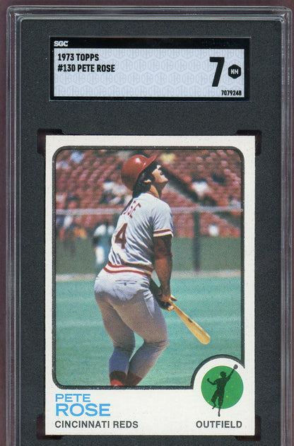 1973 Topps Baseball #130 Pete Rose Reds SGC 7 NM 560652