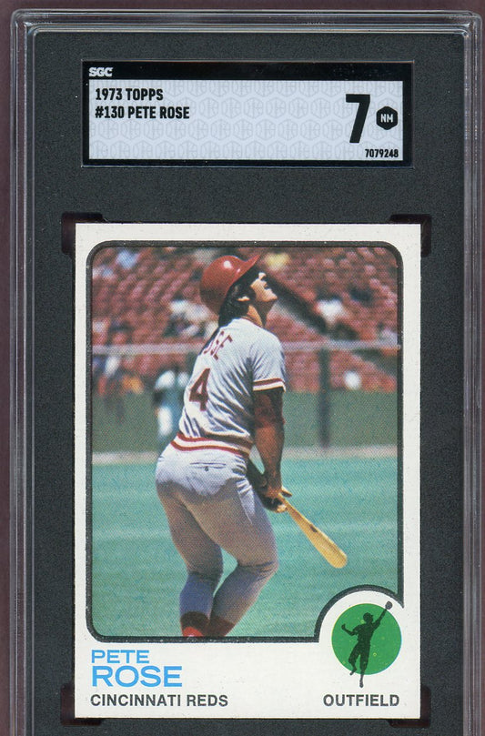 1973 Topps Baseball #130 Pete Rose Reds SGC 7 NM 560652
