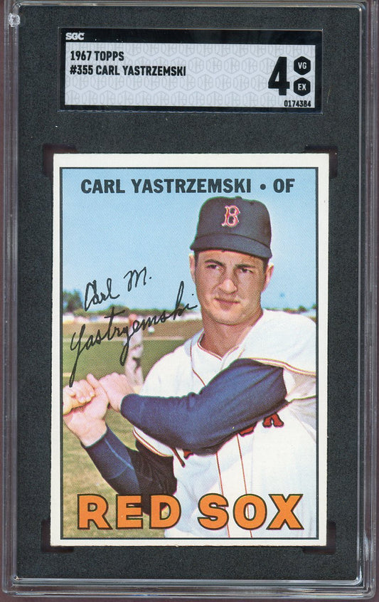1967 Topps Baseball #355 Carl Yastrzemski Red Sox SGC 4 VG-EX 560657
