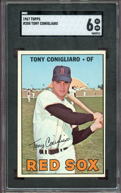 1967 Topps Baseball #280 Tony Conigliaro Red Sox SGC 6 EX-MT 560658