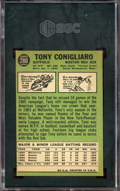 1967 Topps Baseball #280 Tony Conigliaro Red Sox SGC 6 EX-MT 560658
