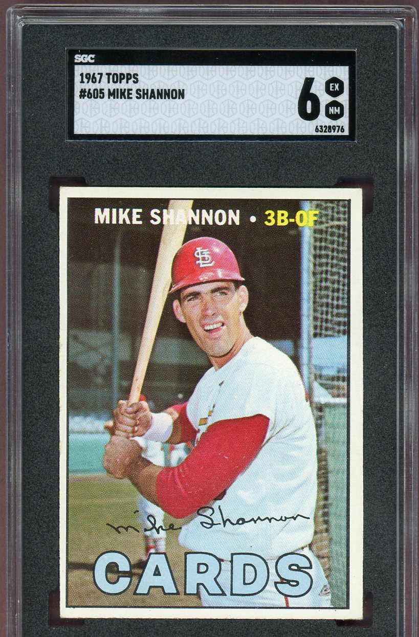 1967 Topps Baseball #605 Mike Shannon Cardinals SGC 6 EX-MT 560659