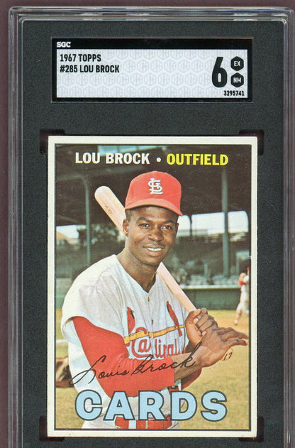 1967 Topps Baseball #285 Lou Brock Cardinals SGC 6 EX-MT 560660