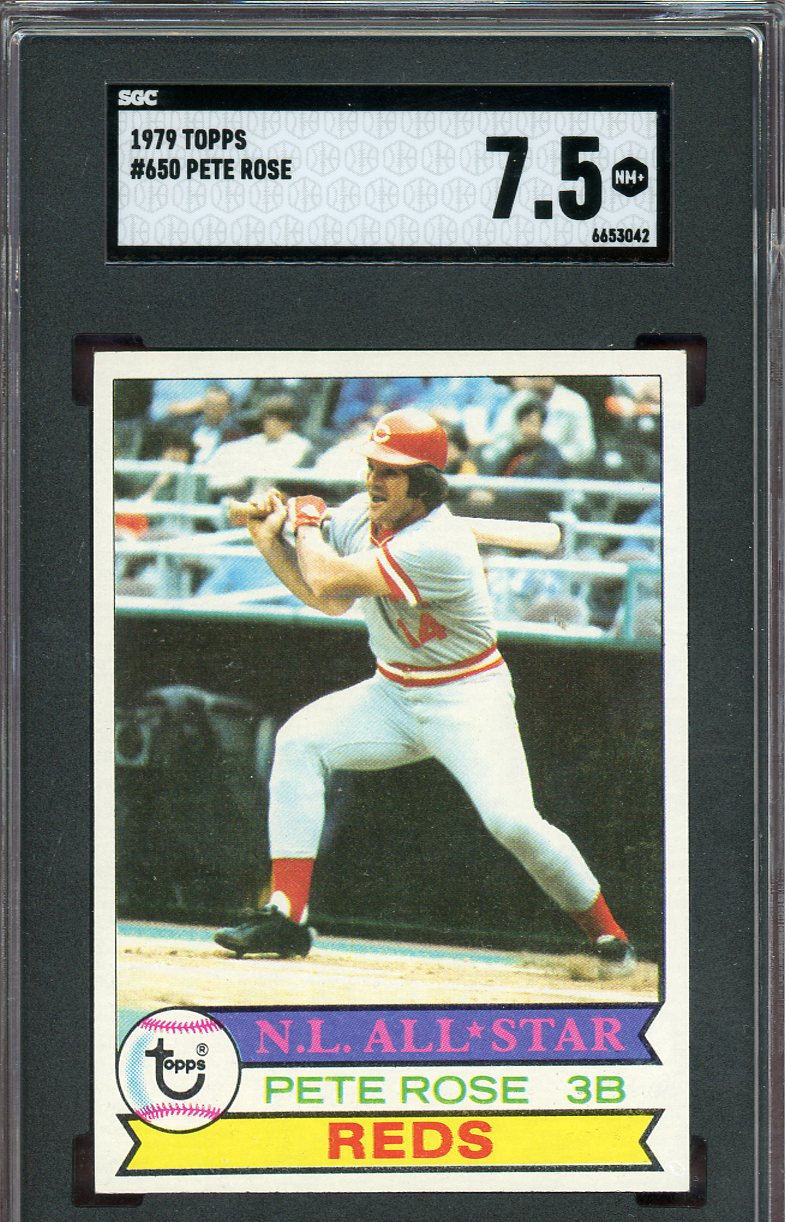 1979 Topps Baseball #650 Pete Rose Reds SGC 7.5 NM+ 560663